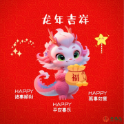 孕来乐恭祝：大家新年快乐、龙年吉祥